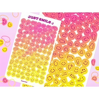 Sticker decal hologram mặt cười Just Smile _ #hana.land
