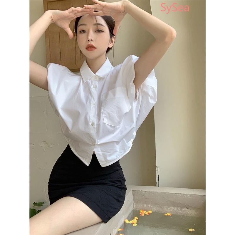 Áo Croptop Sát Nách Màu Trắng Dáng Rộng Thời Trang Mùa Hè Cho Nữ