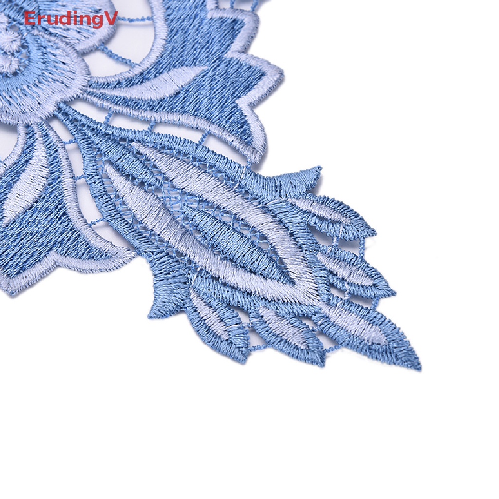 1 Miếng Vá Viền Cổ Áo Bằng Ren Thêu Hoa Xinh Xắn