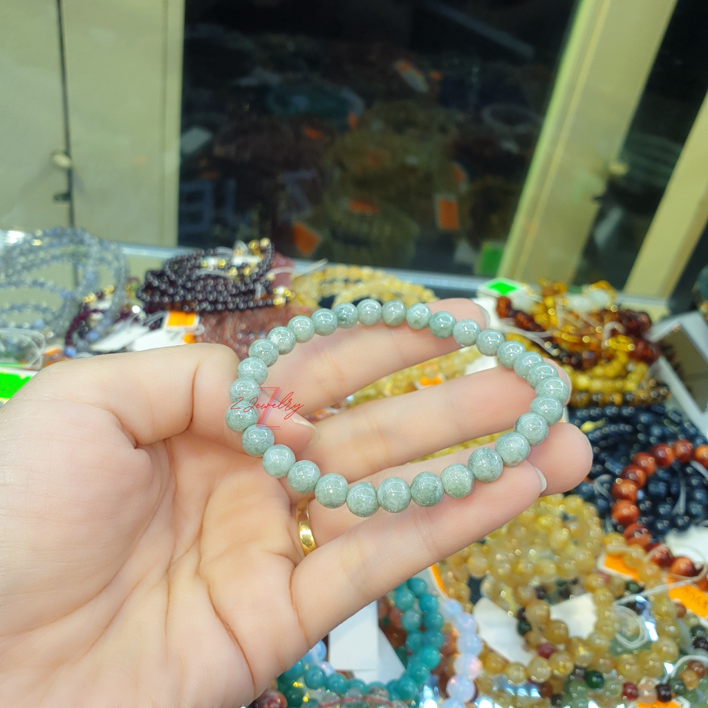 Vòng đá cam thạch xanh 6 ly