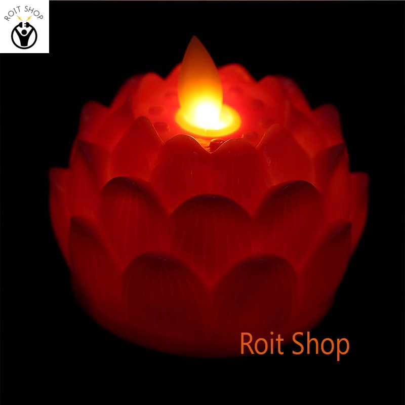 Đèn nến hoa sen điện tử trang trí - Sử dụng pin AG13  - Bộ 2 cái