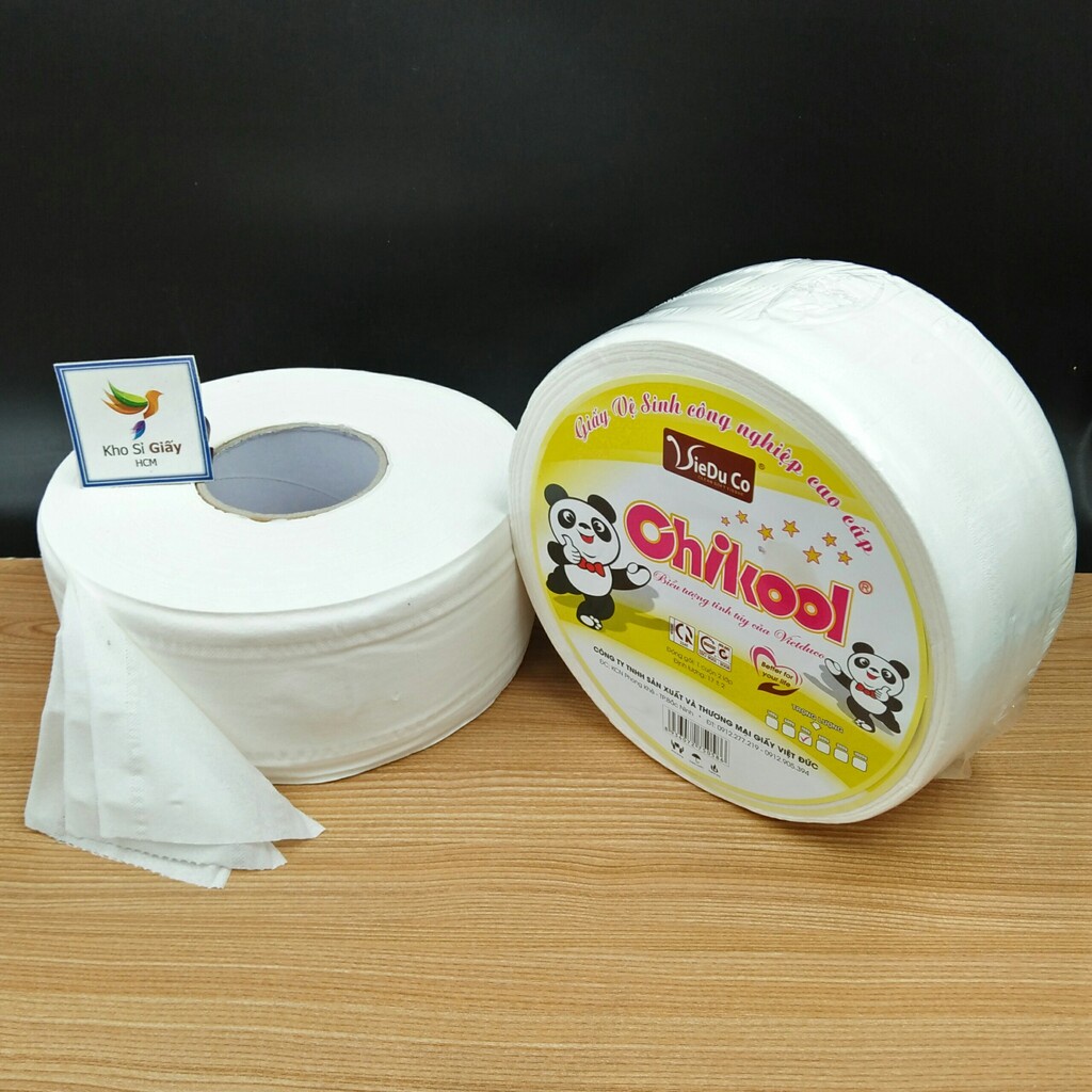 Giấy vệ sinh công nghiệp 500g 3 lớp Chikool - Giấy cuộn công nghiệp 500g