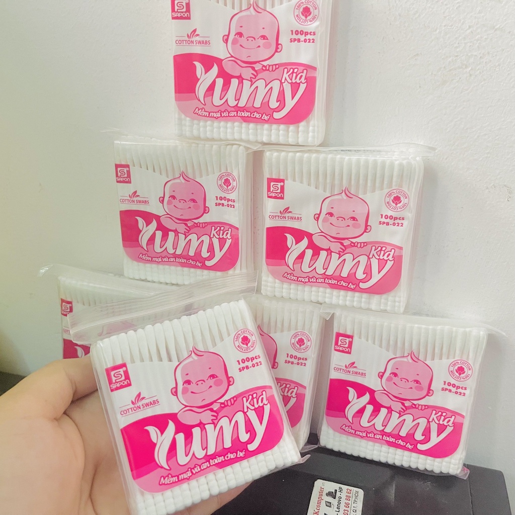 Bông tăm ngoáy tai YUMY - Thấm hút tốt, giúp lấy đi nước, chất lỏng trong vết thương, vết loét, bụi bẩn phukiendepladuoc