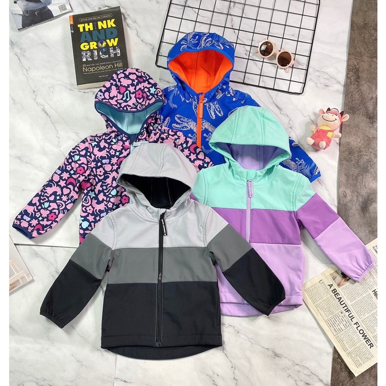 Áo khoác lót nỉ chống nước cho bé trai, bé gái xuất dư xịn 2-5 tuổi.