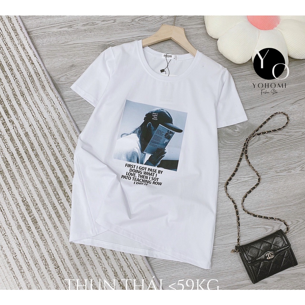Áo thun thái nữ from vừa cổ tròn chất thun cotton thái mịn, mát, co dãn tốt, nhiều màu bao đẹp YOHOMI mã A017 dưới 60kg