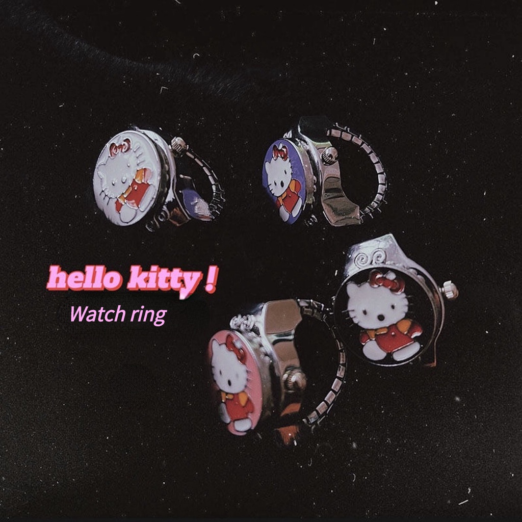 Nhẫn Đồng Hồ Điện Tử Hình Hello Kitty Millennium Spice Girl Trái Đất Sáng Tạo Vui Nhộn Cho Trẻ Em