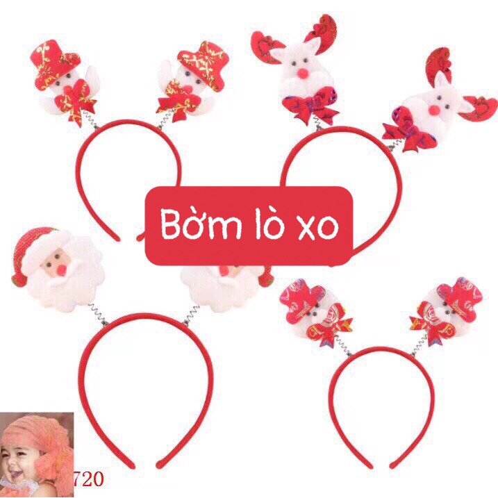 Bờm tóc noel cho bé, bờm lò xo noen Huy Toy Kids