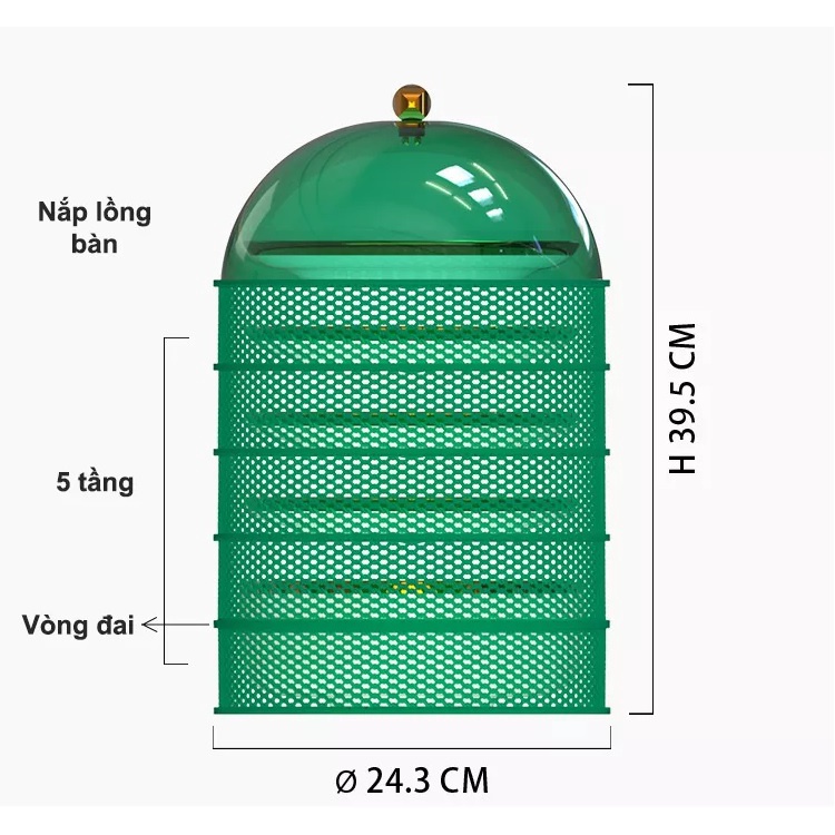Lồng Bàn Giữ Nhiệt 5 Tầng Đựng Thức Ăn Cao Cấp