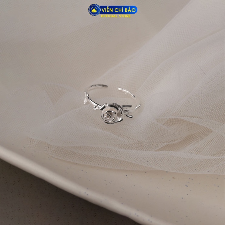 Nhẫn bạc nữ hoa hồng cách điệu chất liệu bạc 925 thời trang phụ kiện trang sức Viễn Chí Bảo N000810