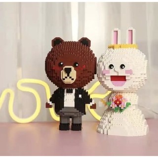Xếp hình cặp đôi gấu Brown và thỏ Cony cỡ lớn
