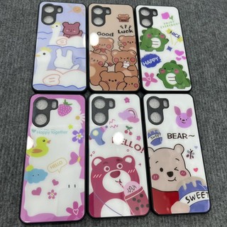 Ốp lưng Vivo Y16 viền dẻo lưng kính hình thú siêu dễ thương bảo vệ camera