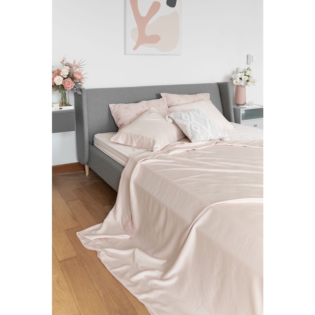 Bộ Ga Gối Sợi Tre Cao Cấp Mềm Mịn Thoáng Mát Màu Pearl | BAMBOO BEDDING SET SUNDAY