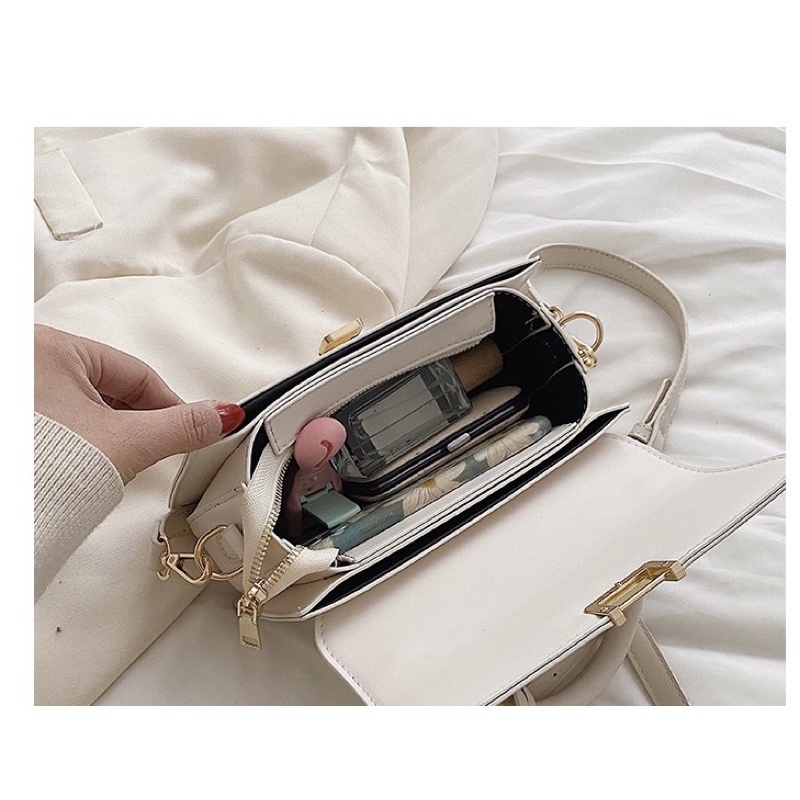 Túi xách nữ cầm tay kiểu hàn xinh xắn, kèm dây đeo chéo