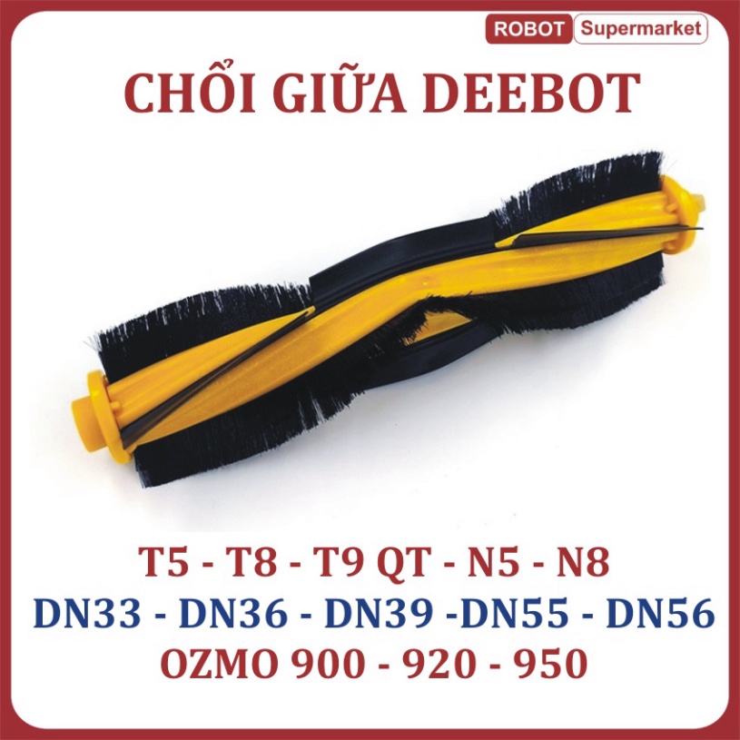Phụ kiện chổi giữa, chổi chính Robot hút bụi lau nhà Ecovacs Deebot T5, T8, T9, N8, Ozmo 900 920 950, DN55, DN33