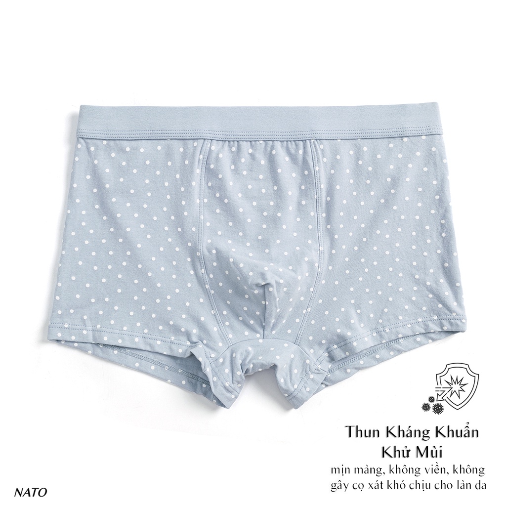 Quần Lót CHẤM BI Nam Vải Cotton 100% Thun Lạnh Đơn Giản Cao Cấp Màu Đen Xanh Trơn Boxer Sịp Đùi Tam Giác Xì Lip Sì NATO