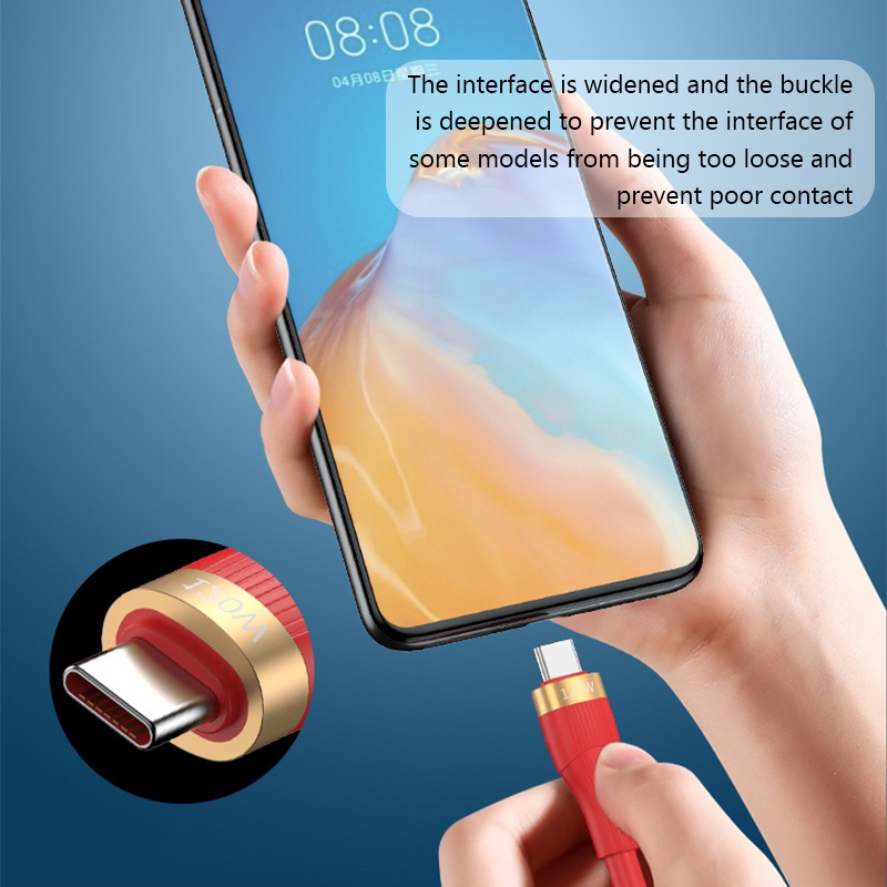 Dây Cáp Sạc Usb-120W Loại C Bằng Silicon Với Màu Sắc