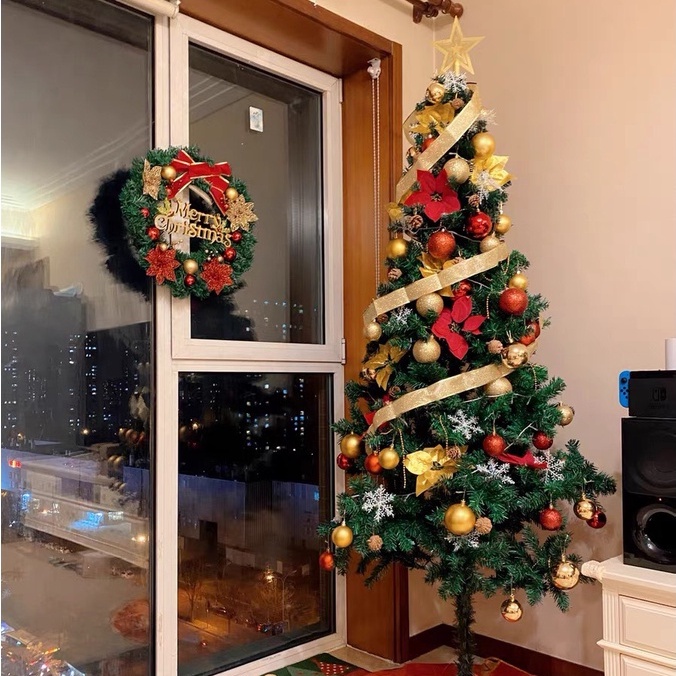 Vòng nguyệt quế trang trí giáng sinh - Bộ phụ kiện Noel 93 món trang trí cây thông