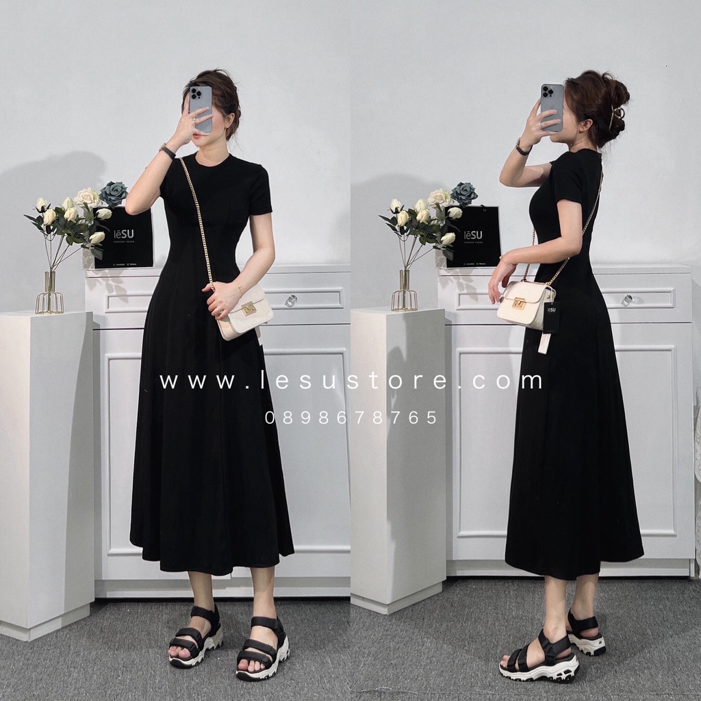 ẢNH TỰ CHỤP | RESTOCK | Đầm maxi thun trơn borip 6 mảnh LESU
