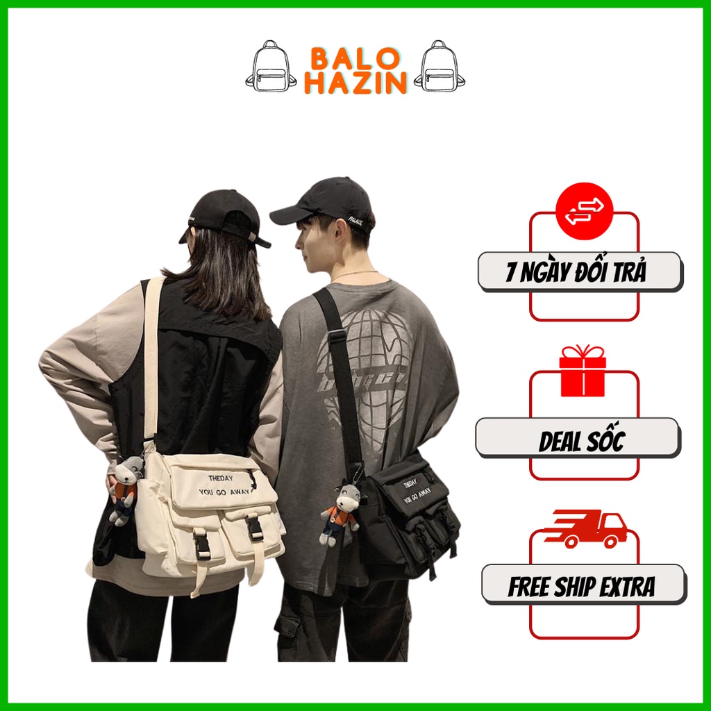 Túi đeo chéo Theday nam nữ, trung tính,phong cách Hàn Quốc - Balo Hazin