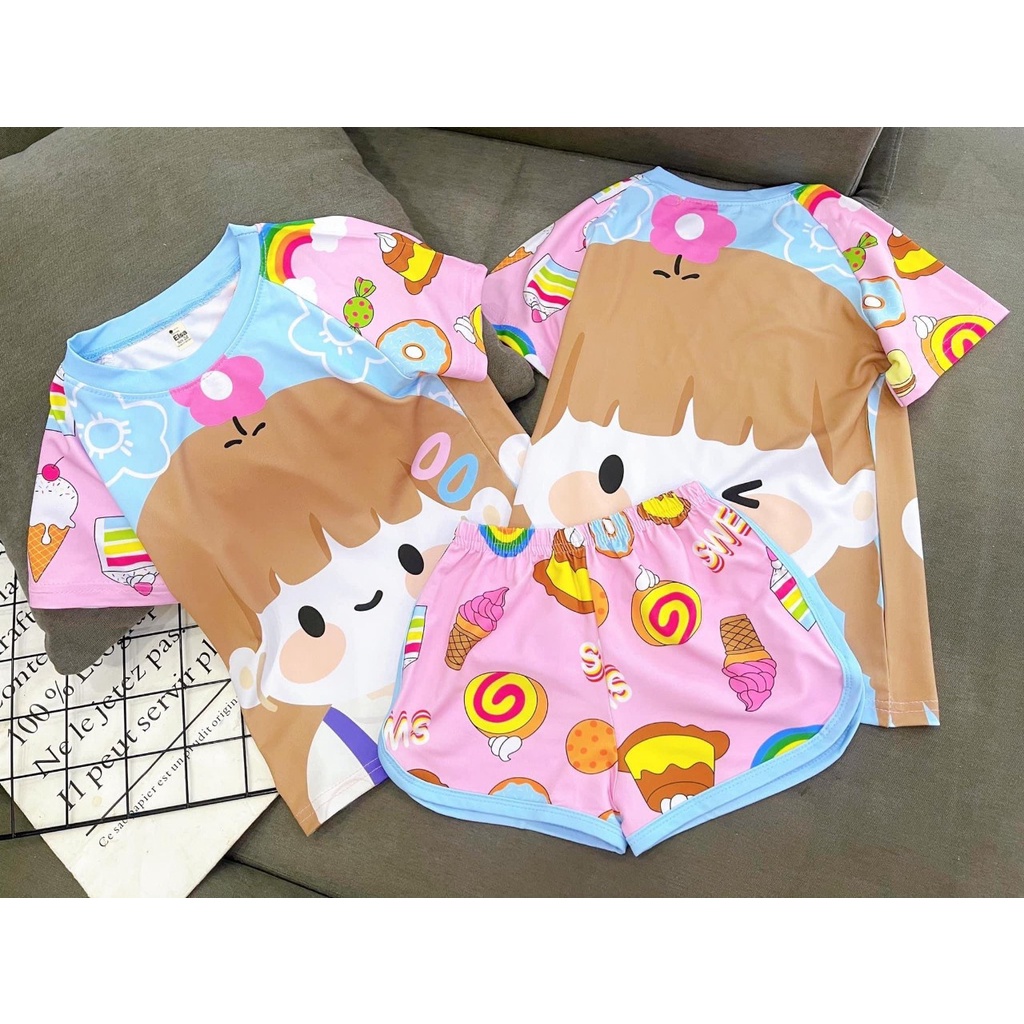 Bộ Đồ Đùi bé gái in hình 3D(8-40Kg)chất liệu mềm mịn thoáng mát được các bé gái yêu thích Bán Chạy Nhất