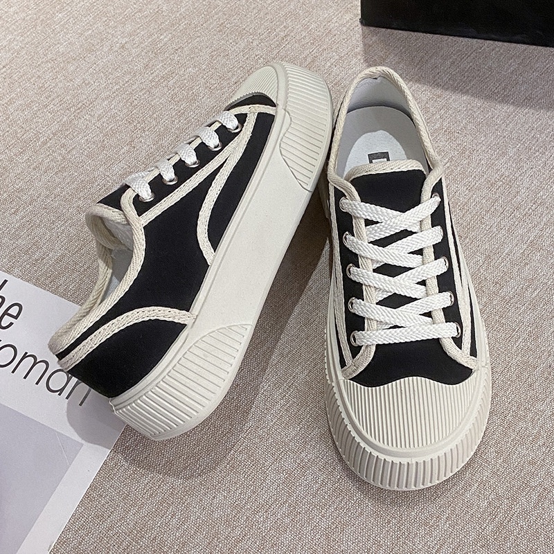 Giày sneaker nữ VK đế bằng chất liệu vải canvas siêu đẹp mẫu mới hot trend