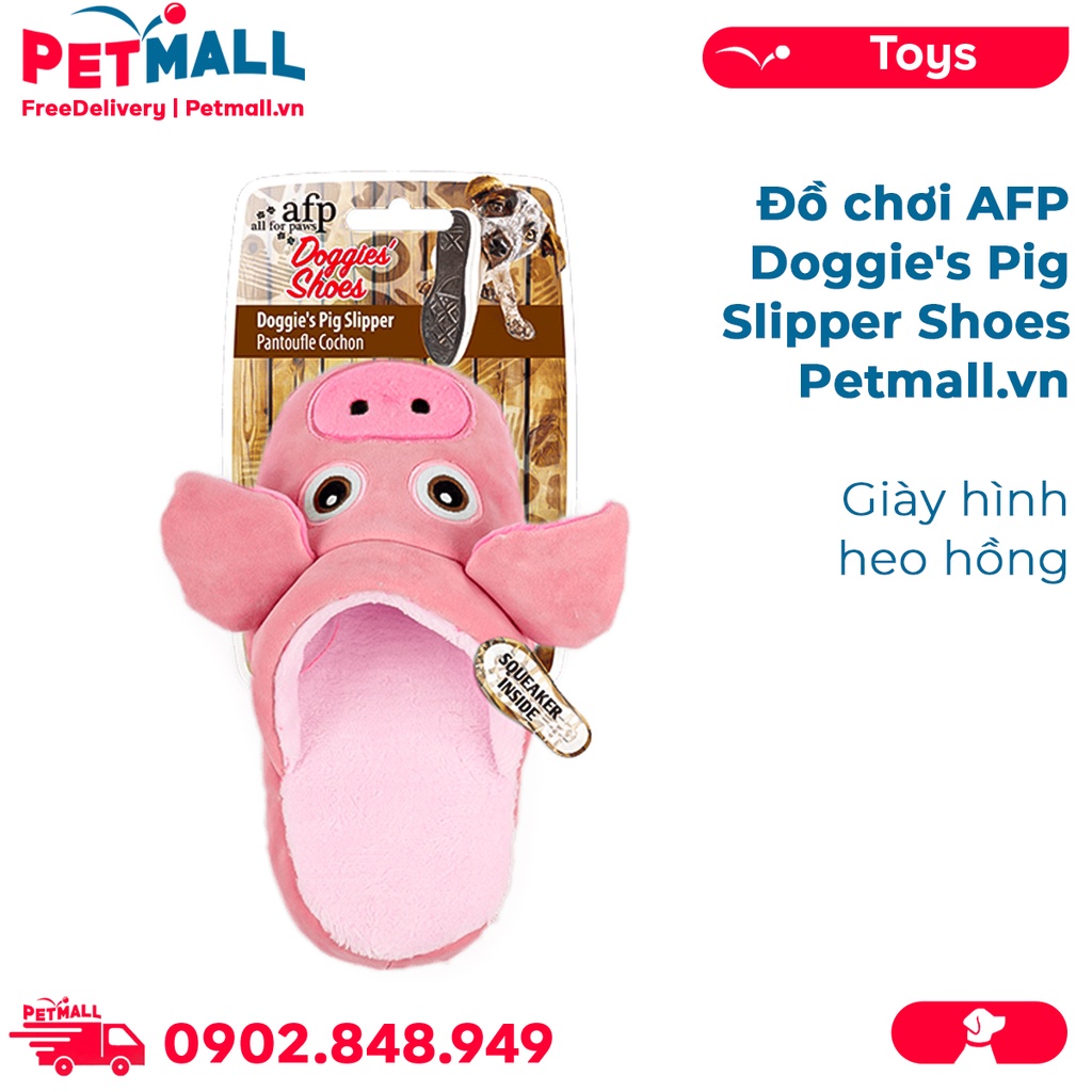 Đồ chơi AFP Doggie's Pig Slipper Shoes - Giày hình heo hồng Petmall
