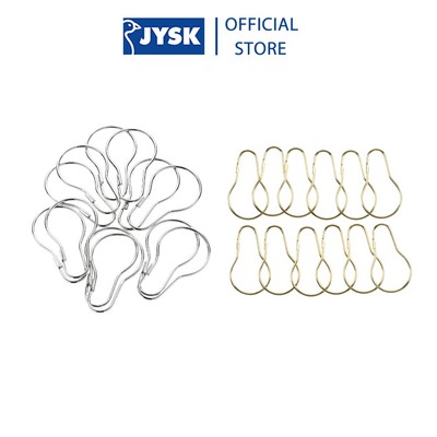 Bộ 12 móc treo rèm tắm | JYSK Vara | thép