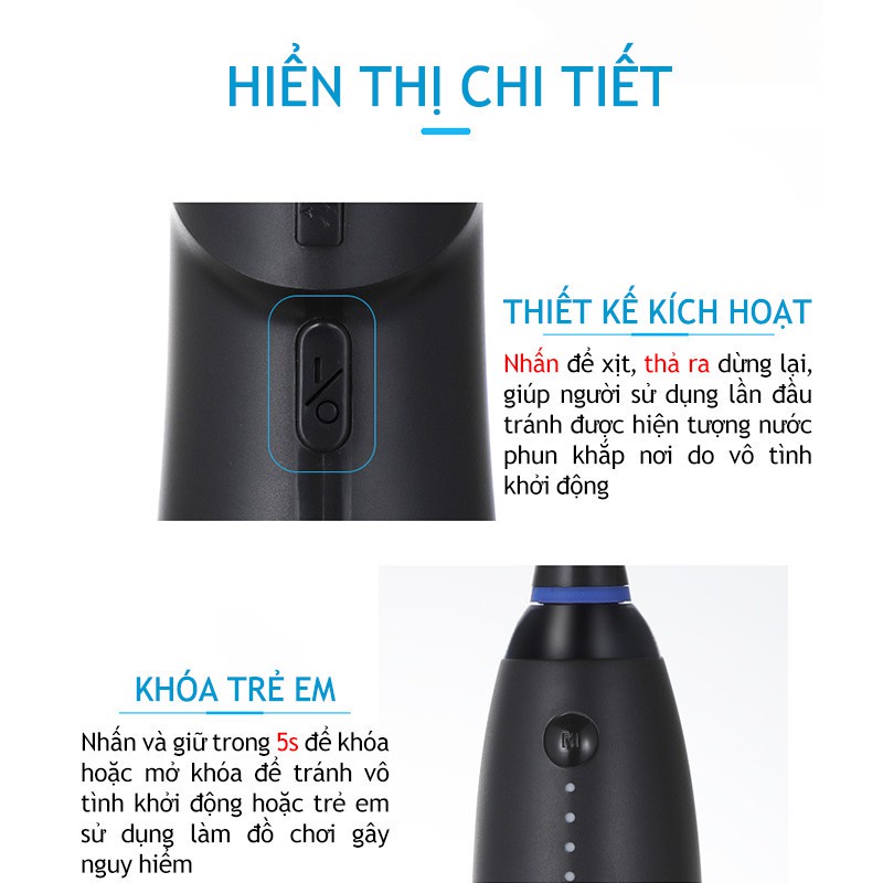 Máy Tăm Nước Cầm Tay,  Tăm Nước Vệ Sinh Răng Miệng Cá Nhân, 4 Chế Độ, Tặng 3 Đầu Xịt Bảo Hành
