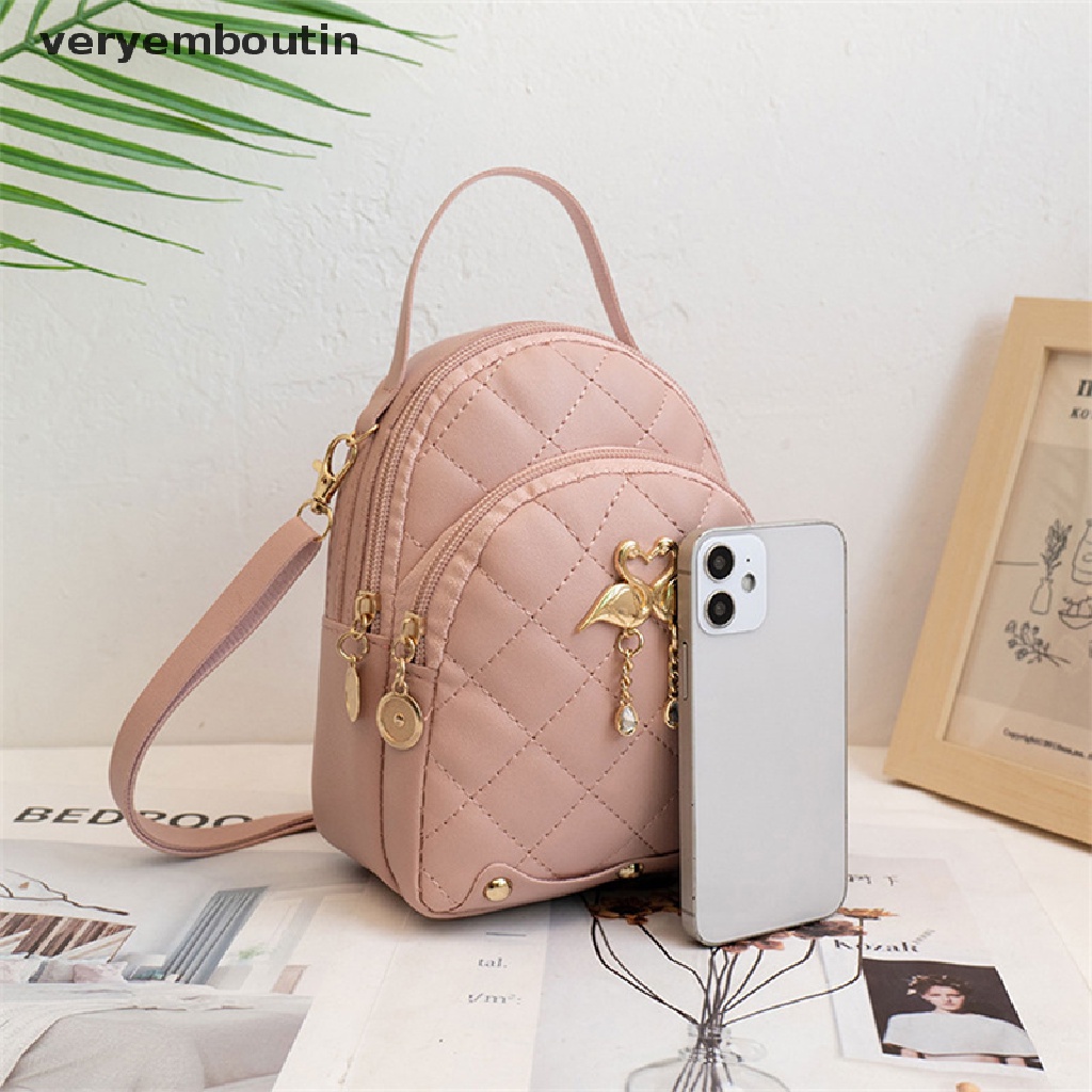 Ba Lô Hai Lớp Phối Tua Rua Hình Thiên Nga Thời Trang Cho Nữ