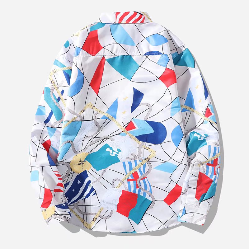 Áo Sơ Mi Cỡ Lớn In Họa Tiết Phong Cách Hip Hop Đường Phố Nhật Bản Cá Tính Cho Nam