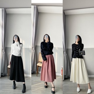 Chân váy dạ xoè dài
