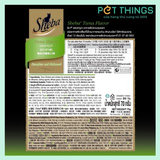 Sheba gói cho mèo 70g Pate thịt nấu kèm nước sốt cho mèo con, mèo trưởng thành