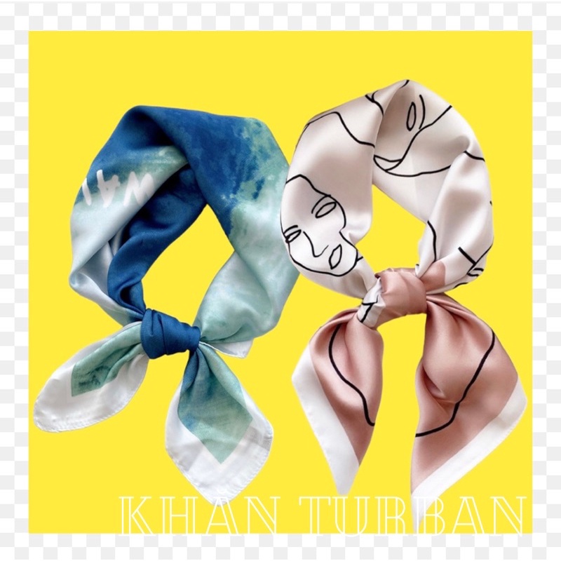 Khăn turban lụa vuông choàng cổ size 70x70cm thanh lịch phong cách nữ tính đa năng dùng làm áo yếm in hoạ tiết
