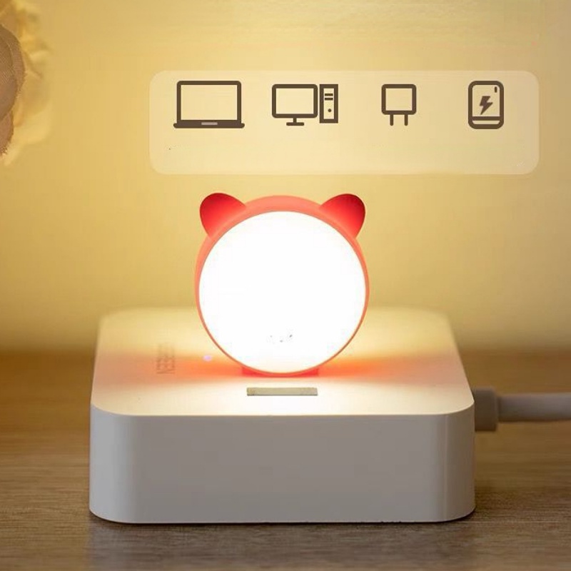 Đèn LED Đọc Sách Bảo Vệ Mắt Hình Mèo Hoạt Hình Dễ Thương Tiết Kiệm Năng Lượng Cổng USB Nhỏ Gọn Phù Hợp Cho Phòng Ngủ / Hành