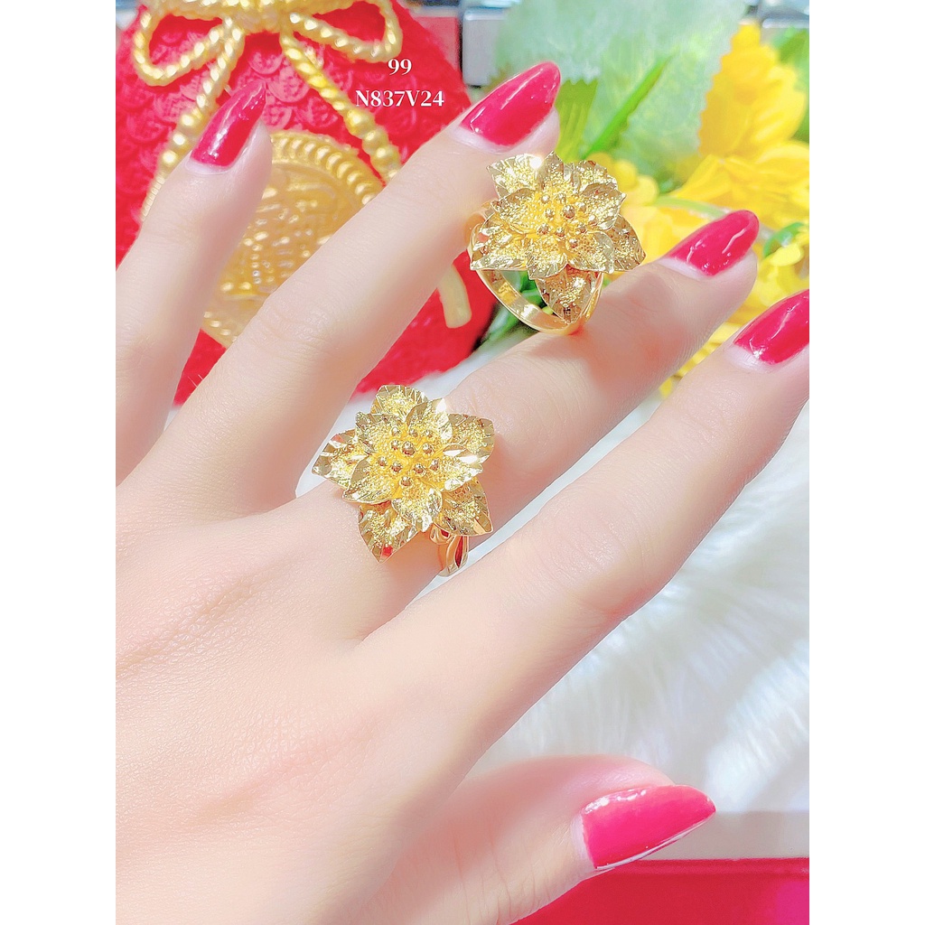 Nhẫn cưới - nhẫn hoa NC01 mạ 24k cao cấp (giá tốt nhất)