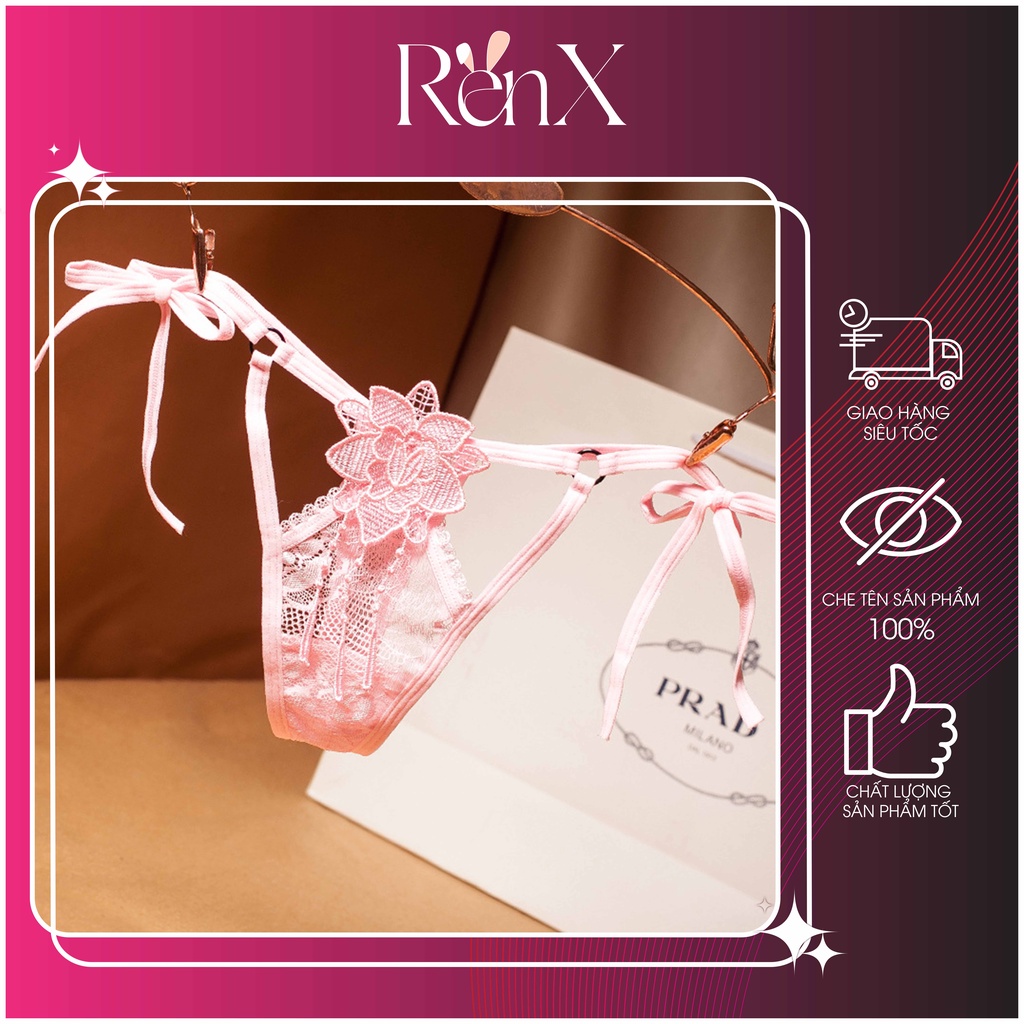Quần Lót Ren Lọt Khe Cột Dây Hoa Sexy - RenX - Q2011