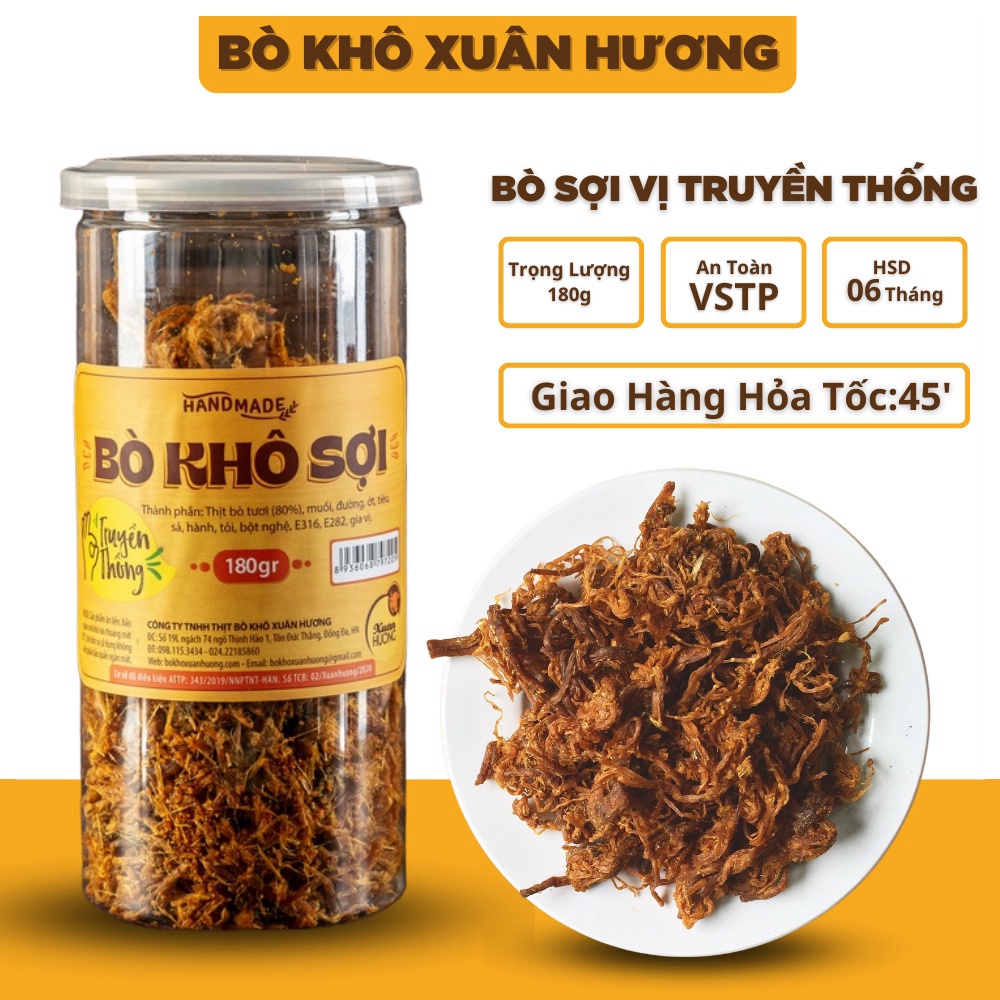 Bò Khô Sợi XUÂN HƯƠNG vị truyền thống đặc biệt thơm ngon 180g