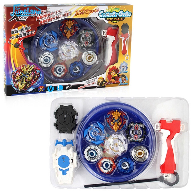 Bộ 4 đồ chơi con quay FUNSLANE Beyblade Burst 4D B48 B66 B34 B59 có sàn đấu làm quà tặng