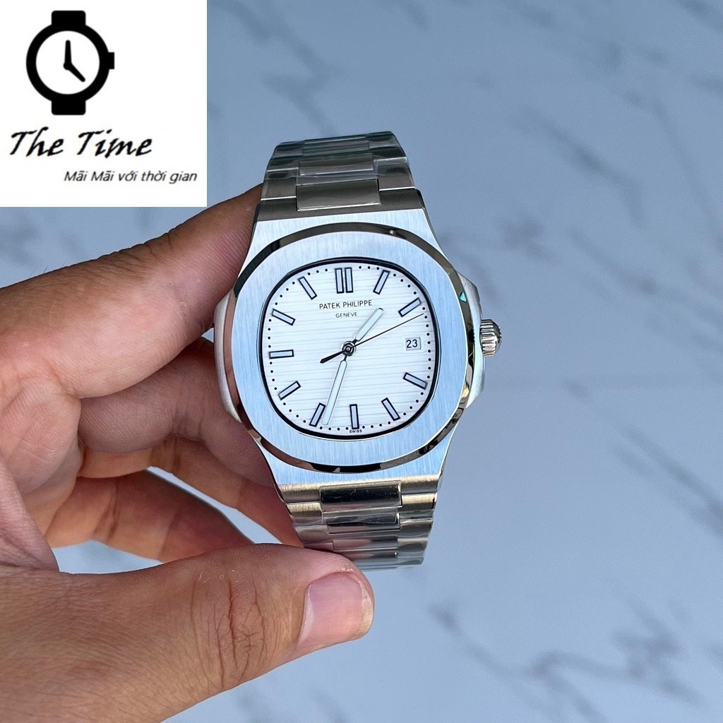 Đồng Hồ Nam PP GENEVE Viền Trơn Máy Cơ Automatic, 41mm Chống Nước 5ATM