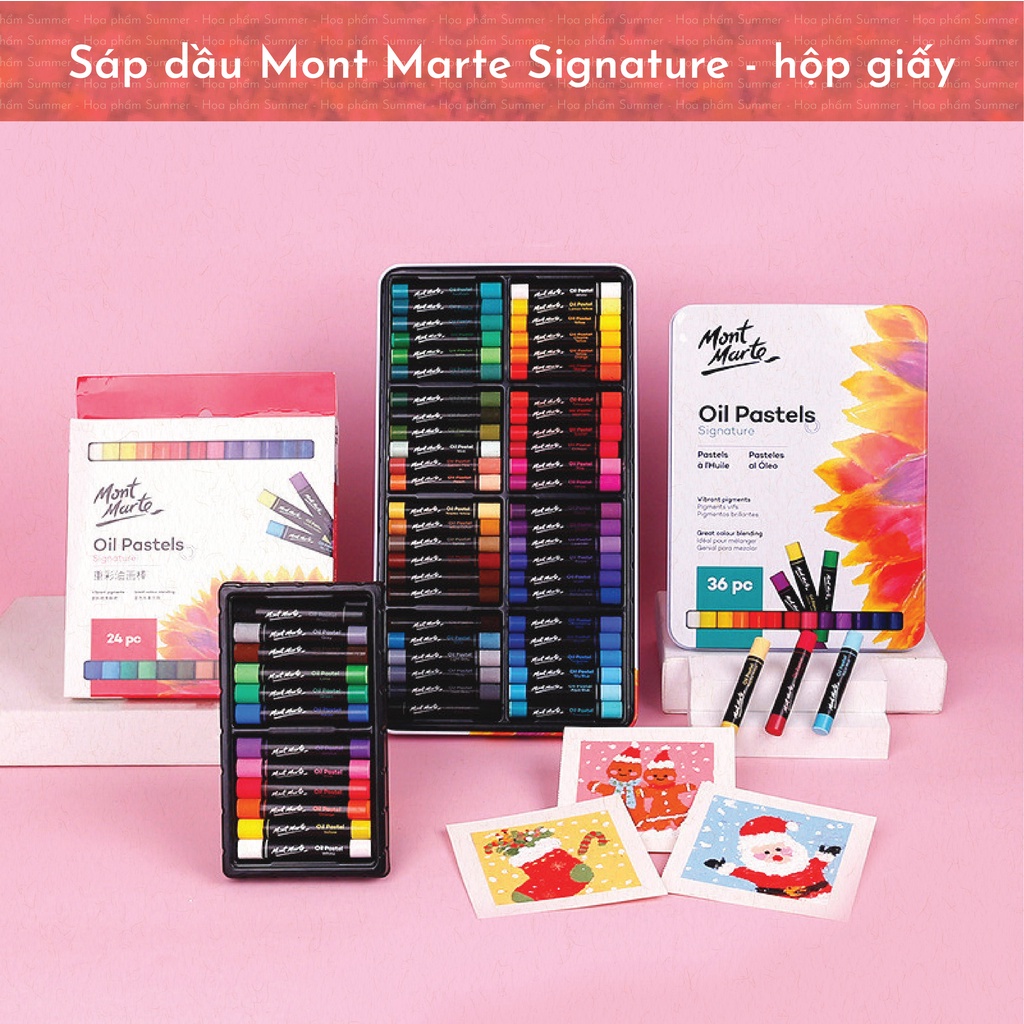 Màu sáp dầu cao cấp MONT MARTE hộp giấy bộ 12/24 màu