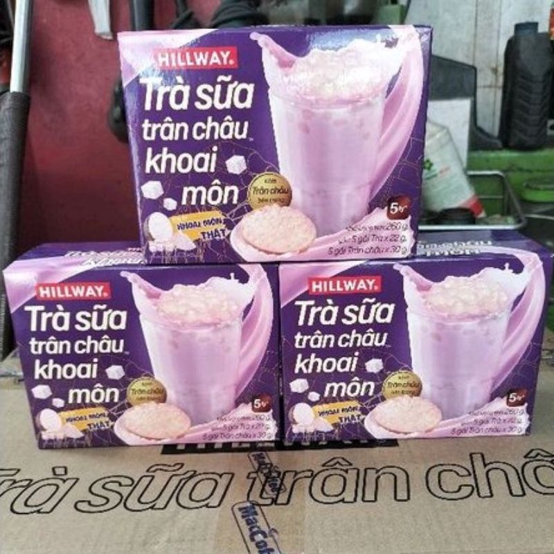 Trà Sữa Trân Châu Khoai Môn Combo 5 Hộp Tặng Ca Nhiệt Có Nắp
