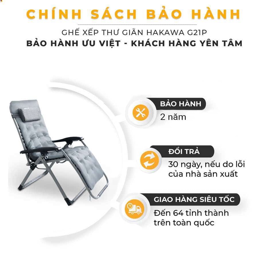 Ghế Thư Giãn Hạng Sang HAKAWA HK-G21P New - Bảo hành chính hãng 2 năm