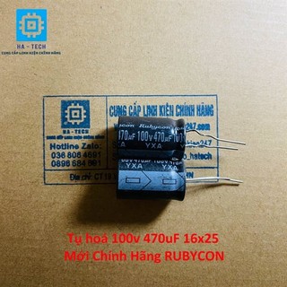 Tụ hoá 100v 470uf 16x25 chính hãng mới rubycon 100%
