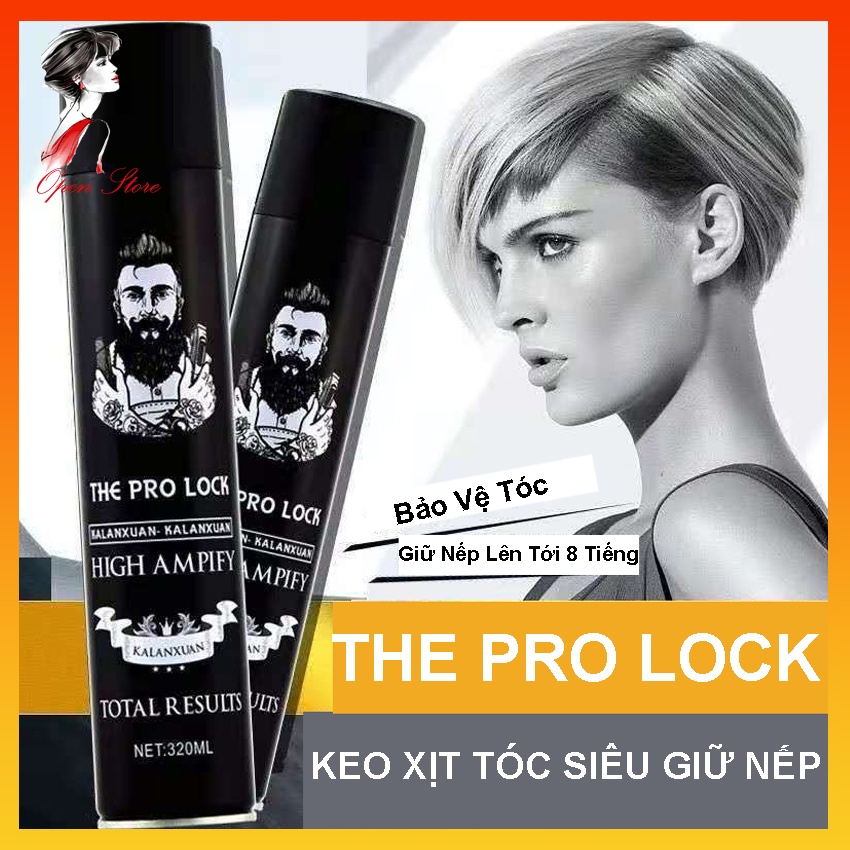 Gôm xịt tóc nam tạo kiểu tóc THE PRO LOCK Keo Vuốt Tóc cho cả nam và nữ OPEN STORE