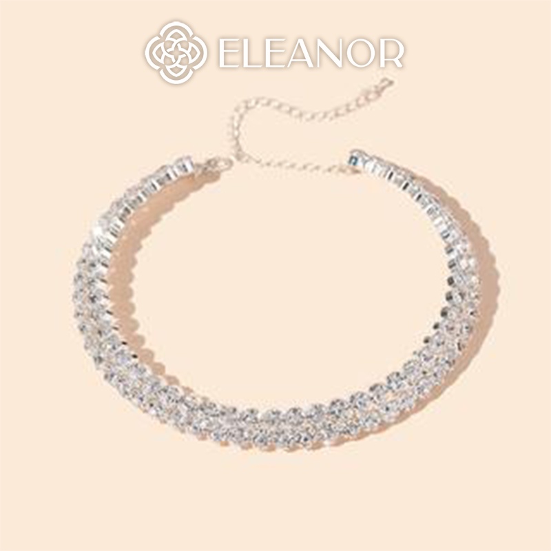Dây chuyền bông tai Eleanor Accessories bộ phụ kiện trang sức đính đá lấp lánh sang trọng