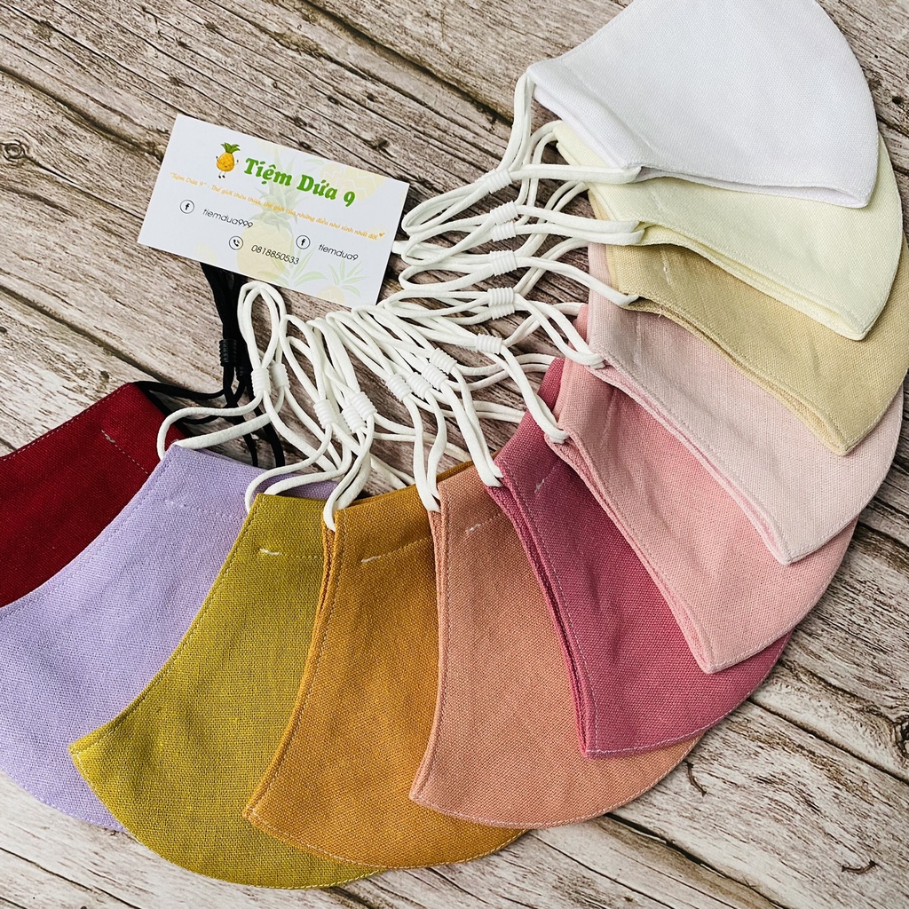 Khẩu trang vải linen 3 lớp