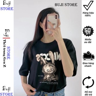Áo Thun Nam Nữ Form Rộng Tay Lỡ Unisex Áo Phông Cổ Tròn Basic Overisze BUNNY WIOOPS HOT nhất 2024