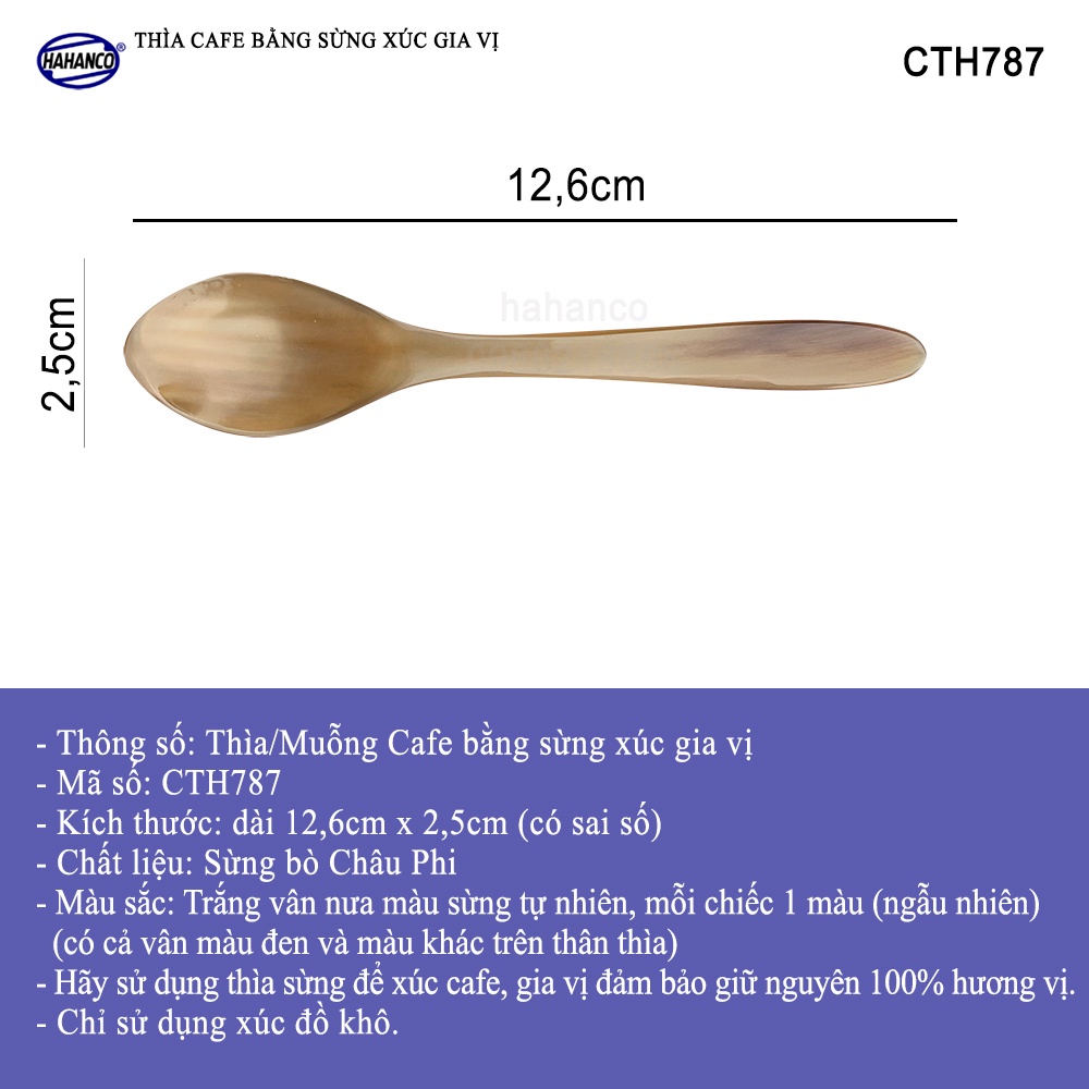Thìa cafe xúc gia vị bằng sừng  nhỏ gọn giúp gia vị không mất mùi- CTH787