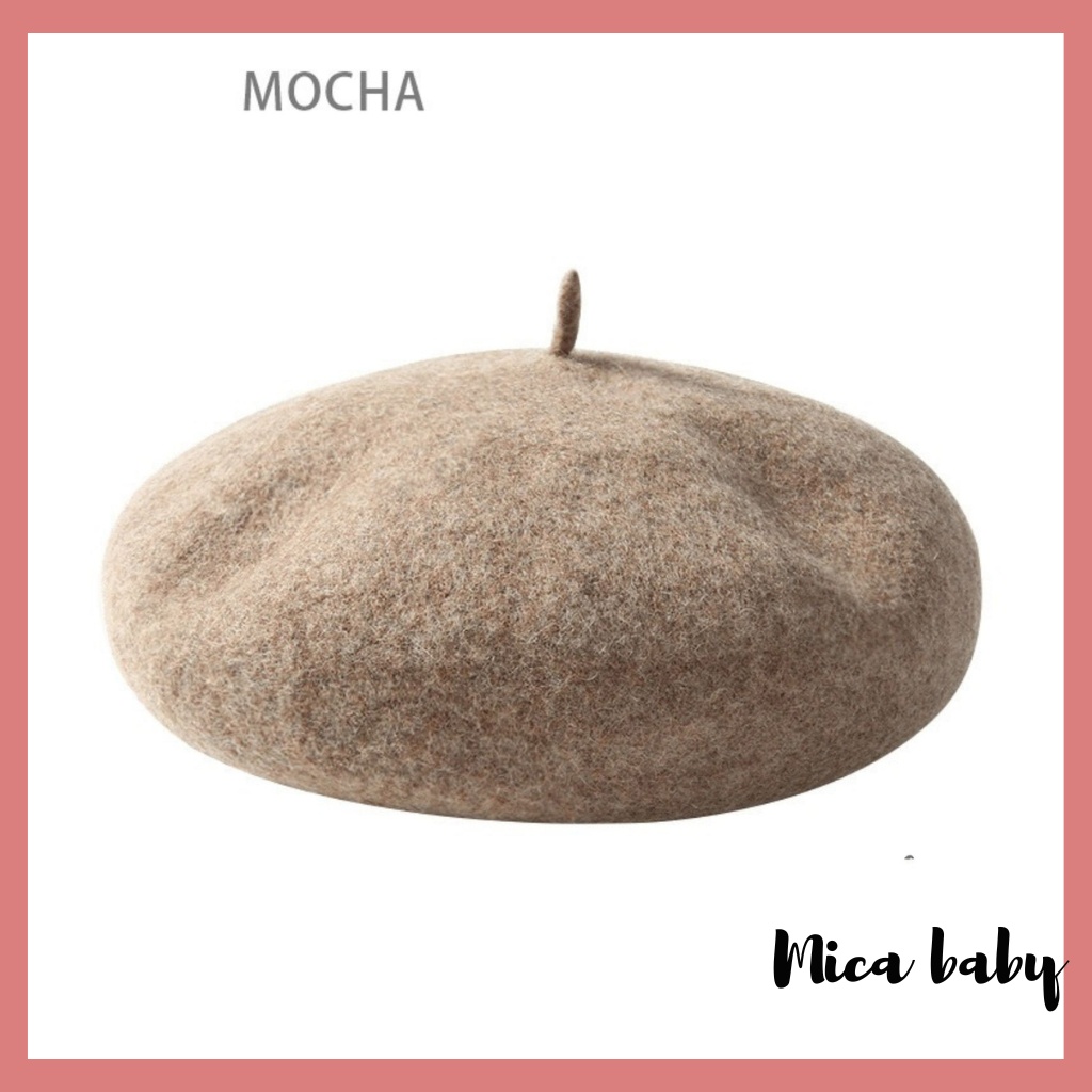 Mũ nồi dạ trơn chất liệu cao cấp cho bé từ 4-12 tuổi MN62 Mica baby