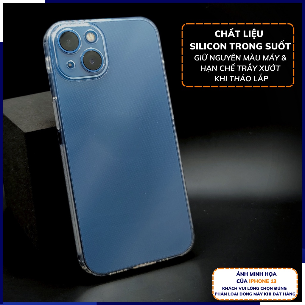 Ốp lưng iphone 11 silicon 6D dẻo trong suốt có gờ chống va đập bảo vệ camera phụ kiện điện thoại huỳnh tân store